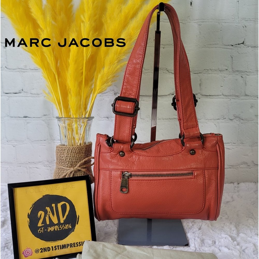 Vintage Marc Jacobs Orange Pebbled Leather Shoulder Bag